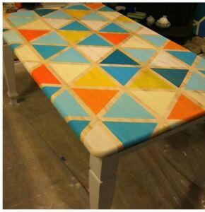 Geometric painted table